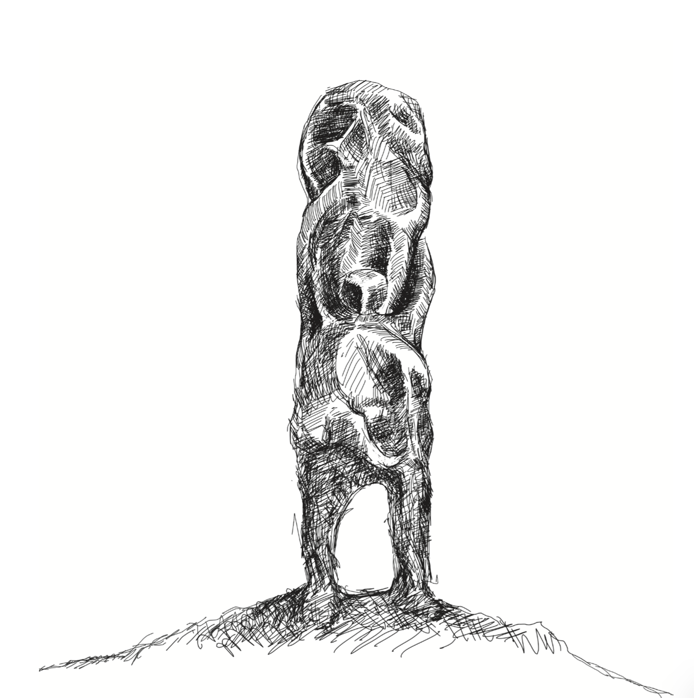 Totem sculpture, father and sons - Paul Vaughan