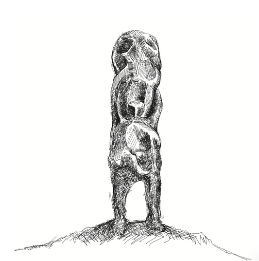 Totem sculpture, father and sons - Paul Vaughan